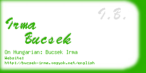 irma bucsek business card